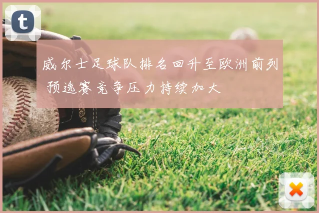 威尔士足球队排名回升至欧洲前列 预选赛竞争压力持续加大